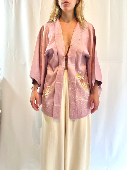 Pink Japanese Silk Kimono