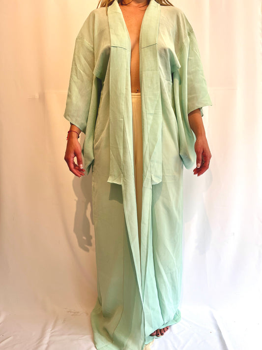 Japanese Mint-green Women's Kimono