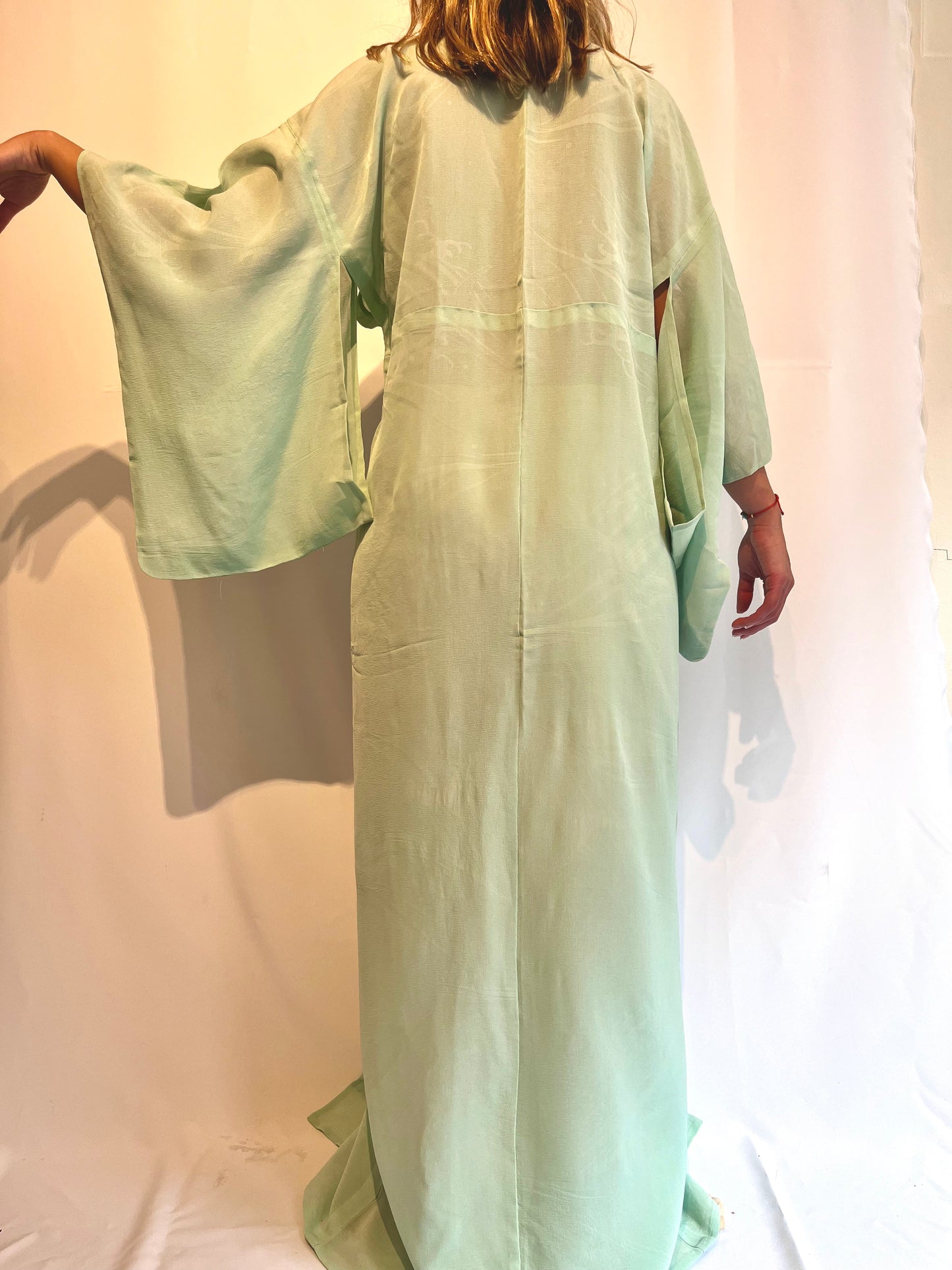 Japanese Mint-green Women's Kimono