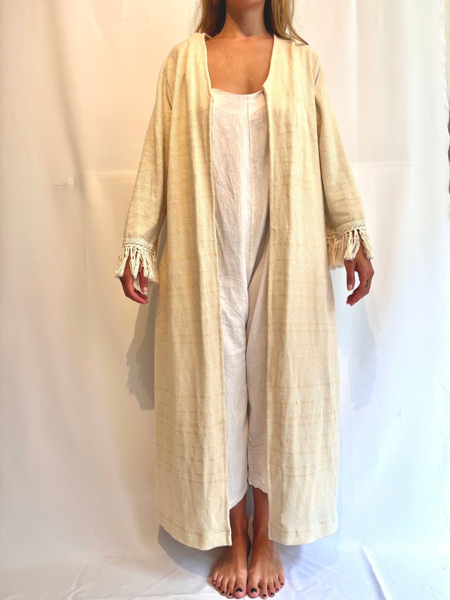 Beige Wool & Cotton Dress