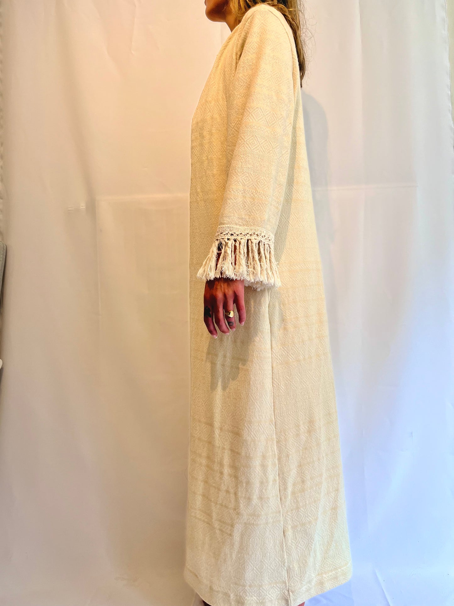 Beige Wool & Cotton Dress