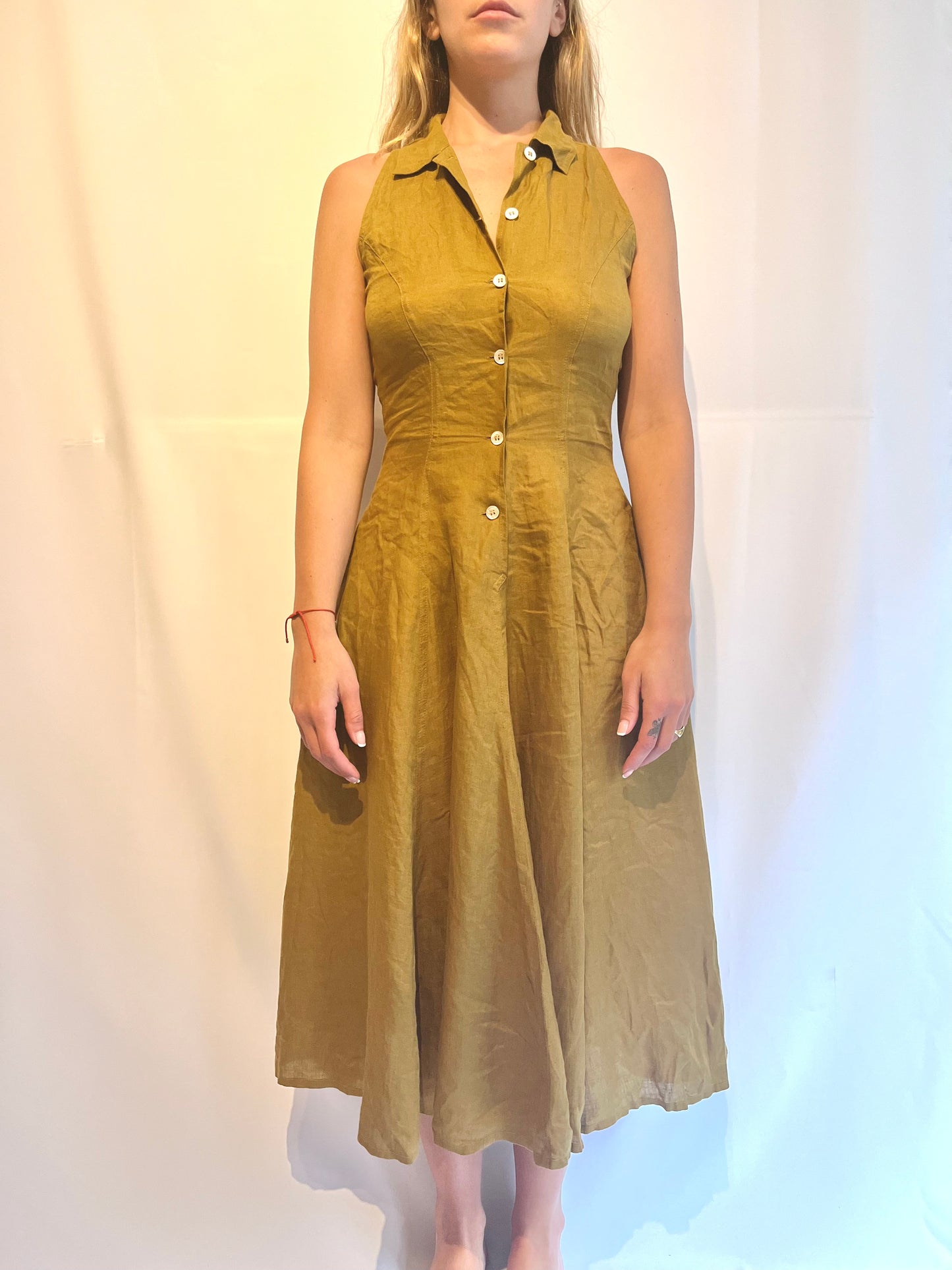 Linen Kaki Dress